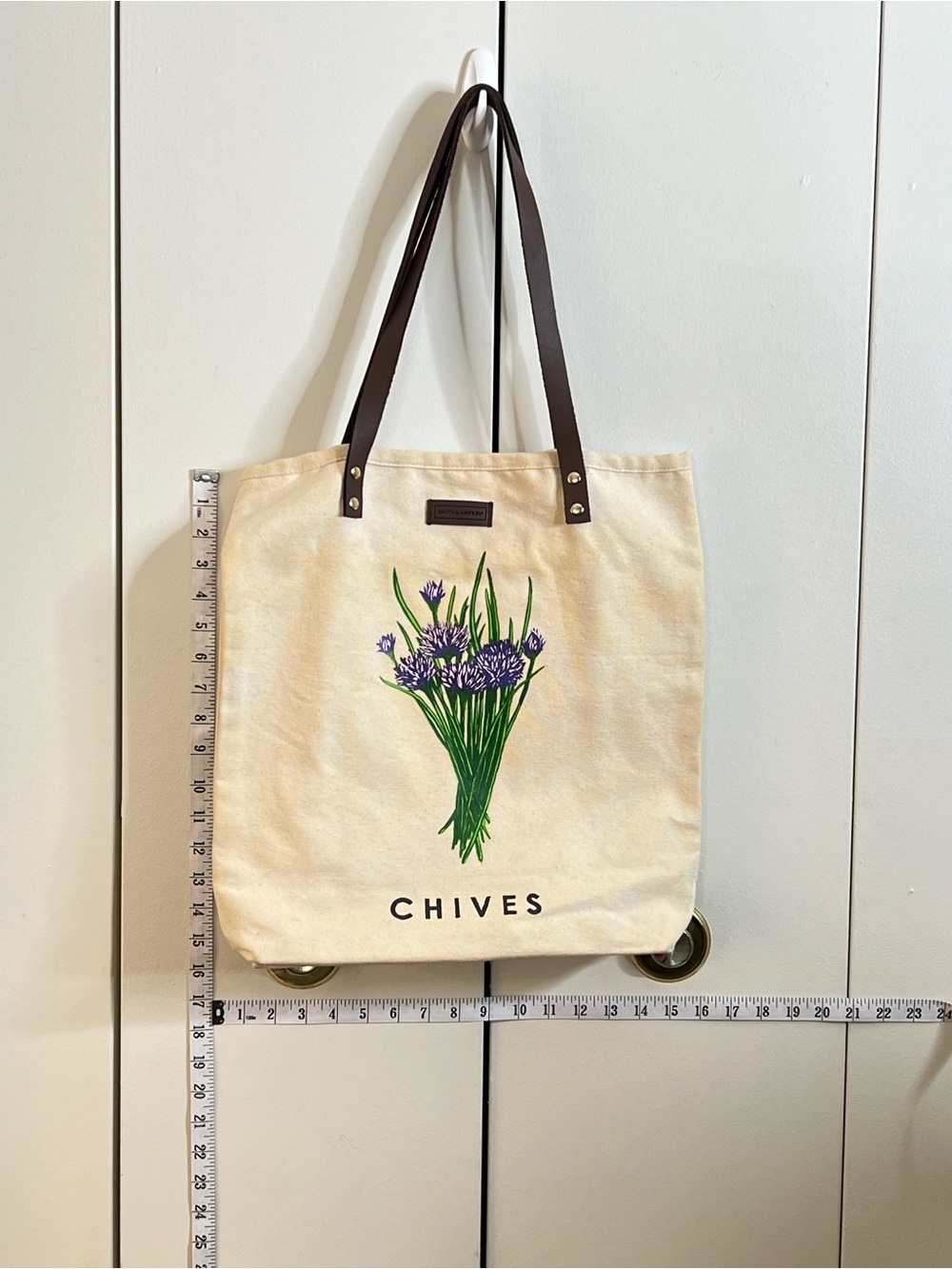 SMITH & HAWKEN Canvas Chives Bag Side Pocket Leather Straps